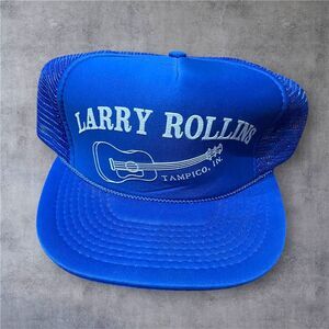 Gold Medal Vintage 70s Larry Rollins Country Singer Royal Blue Trucker Cap OS